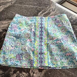 Lilly Pulitzer Green and Blue Mini Skirt Resort Wear